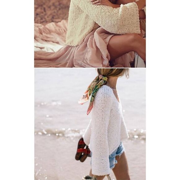 Women's Free People Sand Dune Sweater Ivory Size‎ Small - Picture 9 of 9